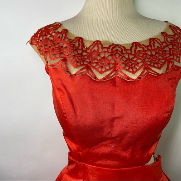 NEW Sherri Hill Size 6 Womens Red Cut Out Back Beaded Short Formal/Prom Dress - Picture 3 of 11